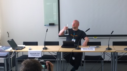 The trash author with his first vodka shot of the morning. (Photo credit: Aleksi Kuutio)